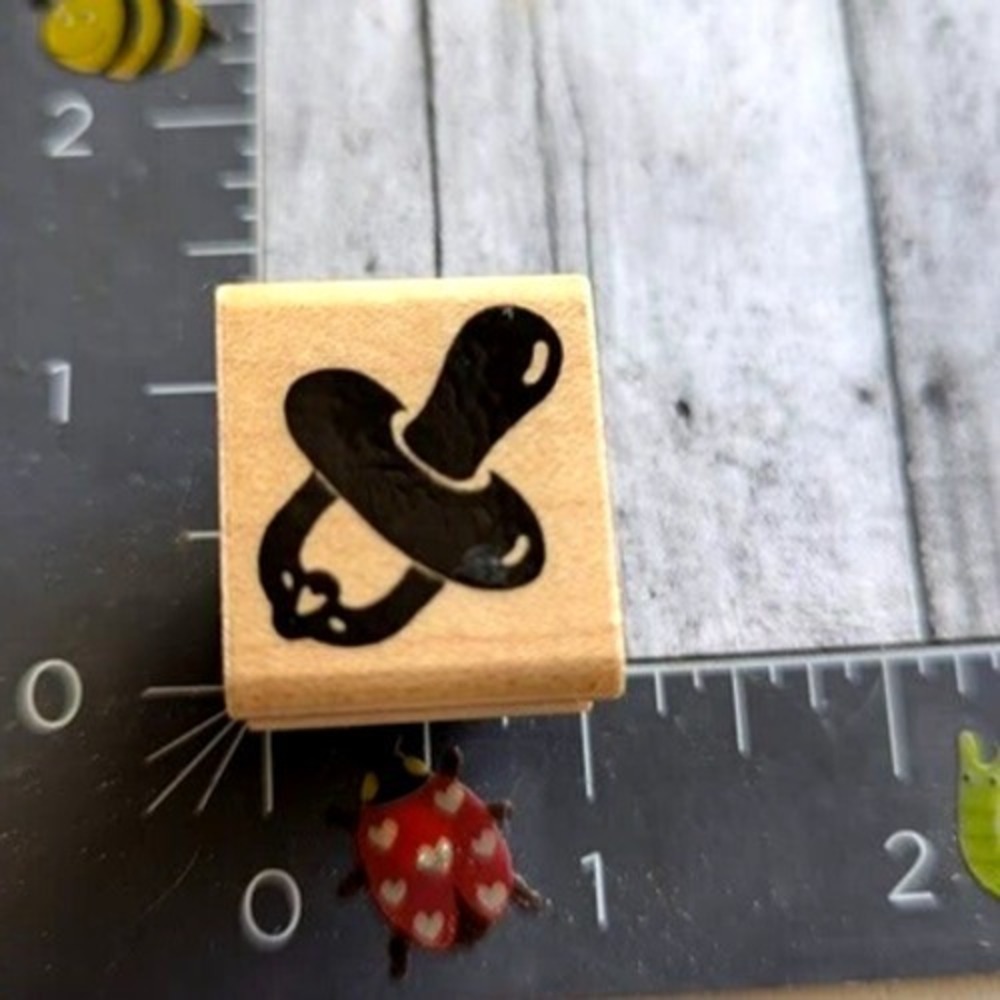 JRL Design Baby Pacifier B353 Rubber Stamp Wood #D6